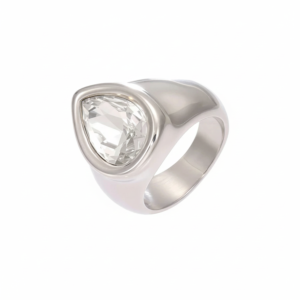 Celestia Drop Ring – 18K Gold Plated Stainless Steel