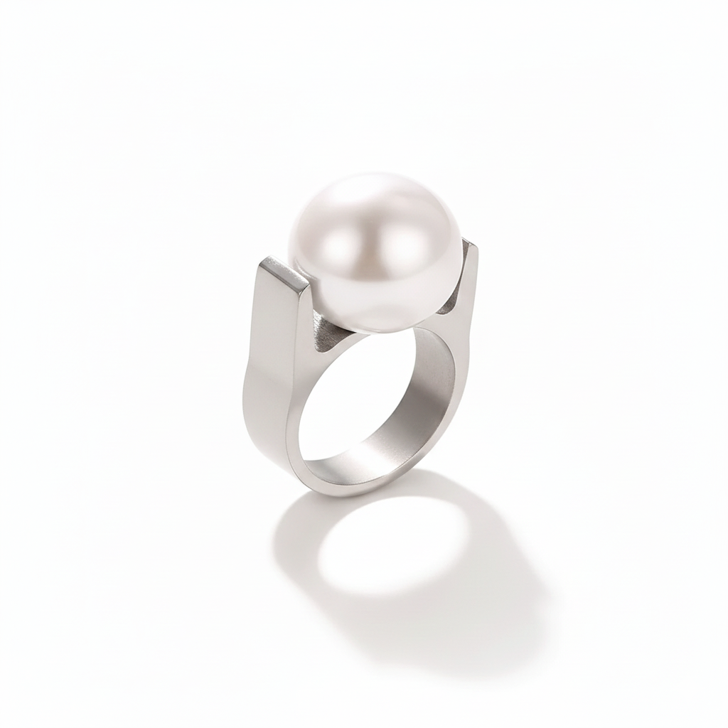 Astra Pearl Ring – 18K Gold & Stainless Steel