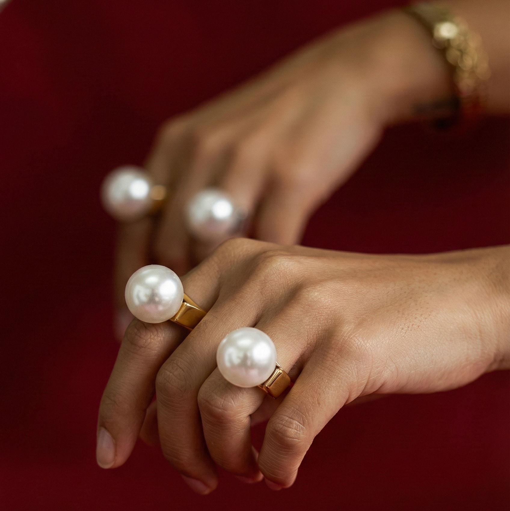 Astra Pearl Ring – 18K Gold & Stainless Steel