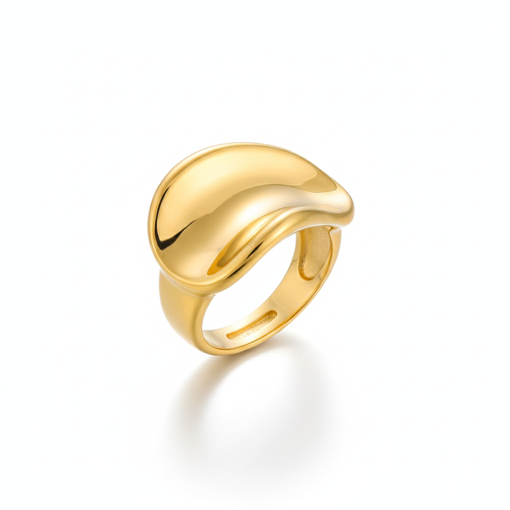 Mizu Organic Cocktail Ring – 18K Gold Plated Stainless Steel