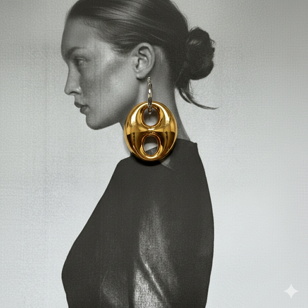 Liora Double Hoop Drops – 18K Gold Plated Stainless Steel Earrings