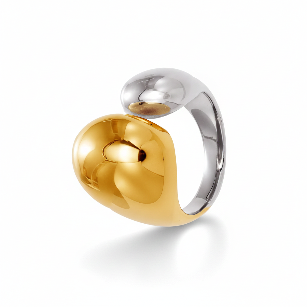 Auric Curve Ring – 18K Gold Plated Stainless Steel Sculpted Ring