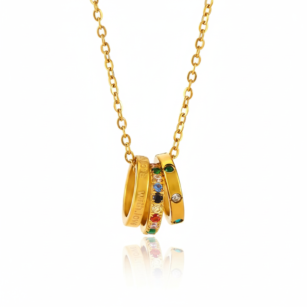 The Orbit Pave Necklace – 18K Gold Plated