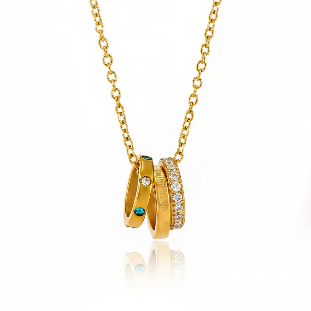 The Orbit Pave Necklace – 18K Gold Plated