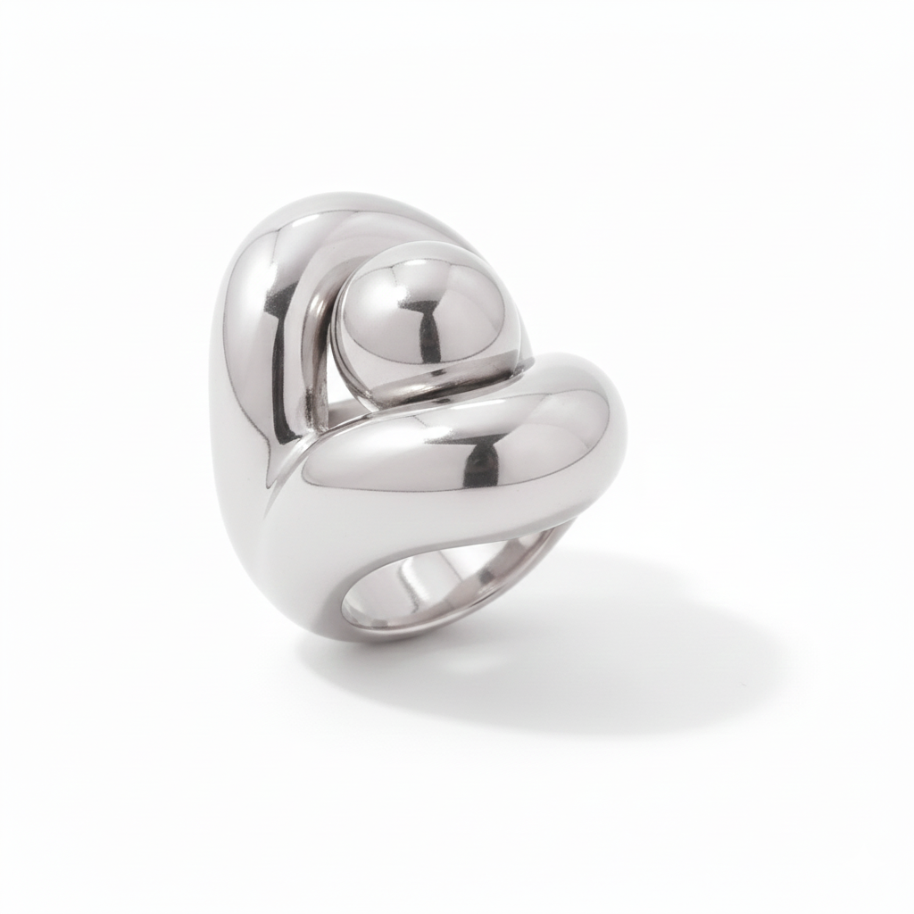 Vortex Sculpt Ring – 18K Gold Plated Stainless Steel Geometric Ring