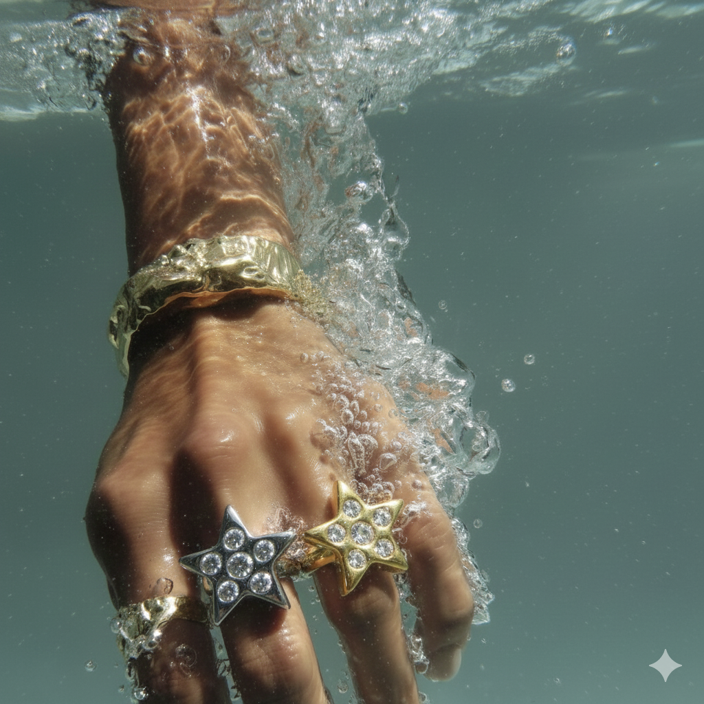 Stella Ring – Stainless Steel with Zircon Inlay