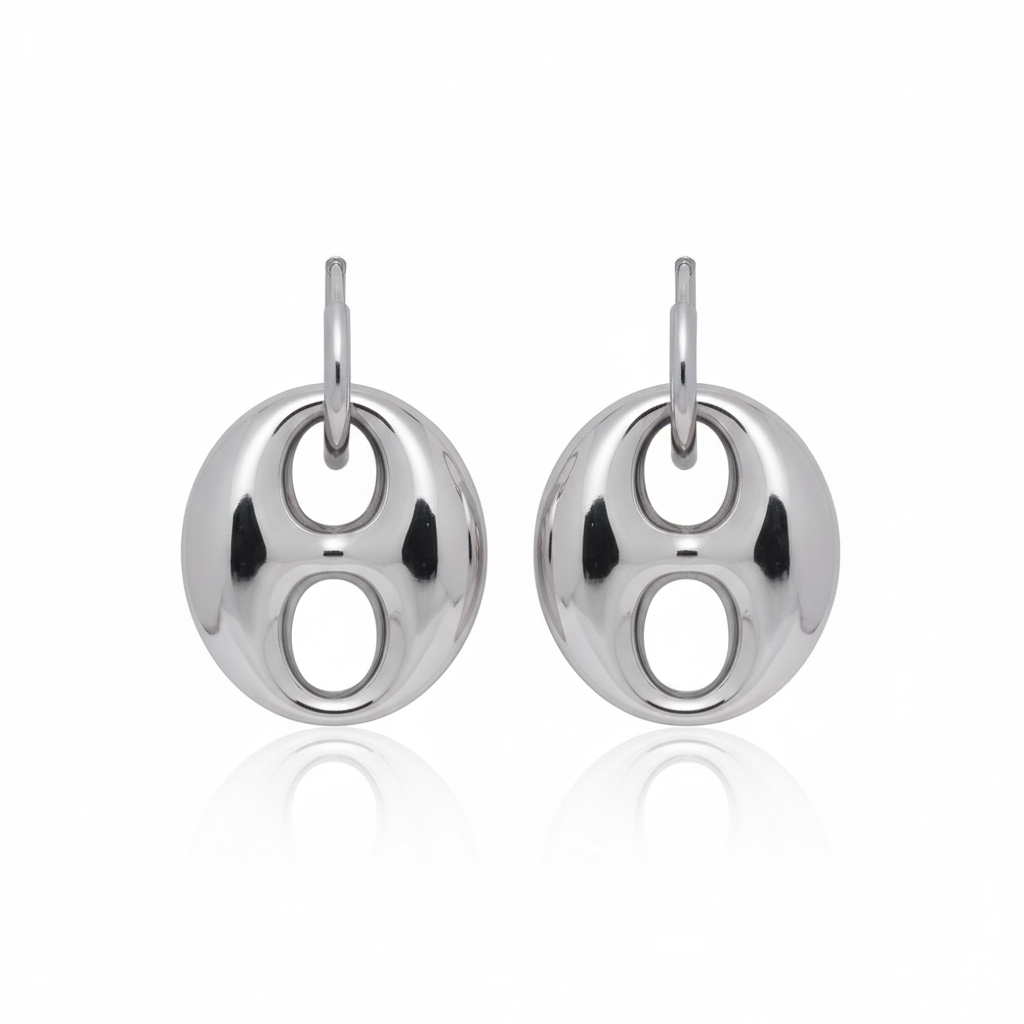 Liora Double Hoop Drops – 18K Gold Plated Stainless Steel Earrings