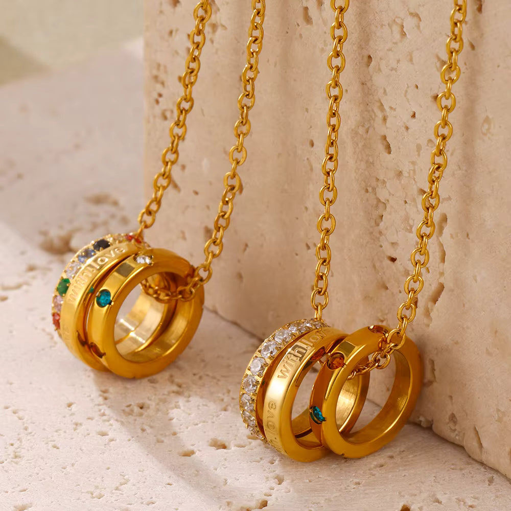 The Orbit Pave Necklace – 18K Gold Plated