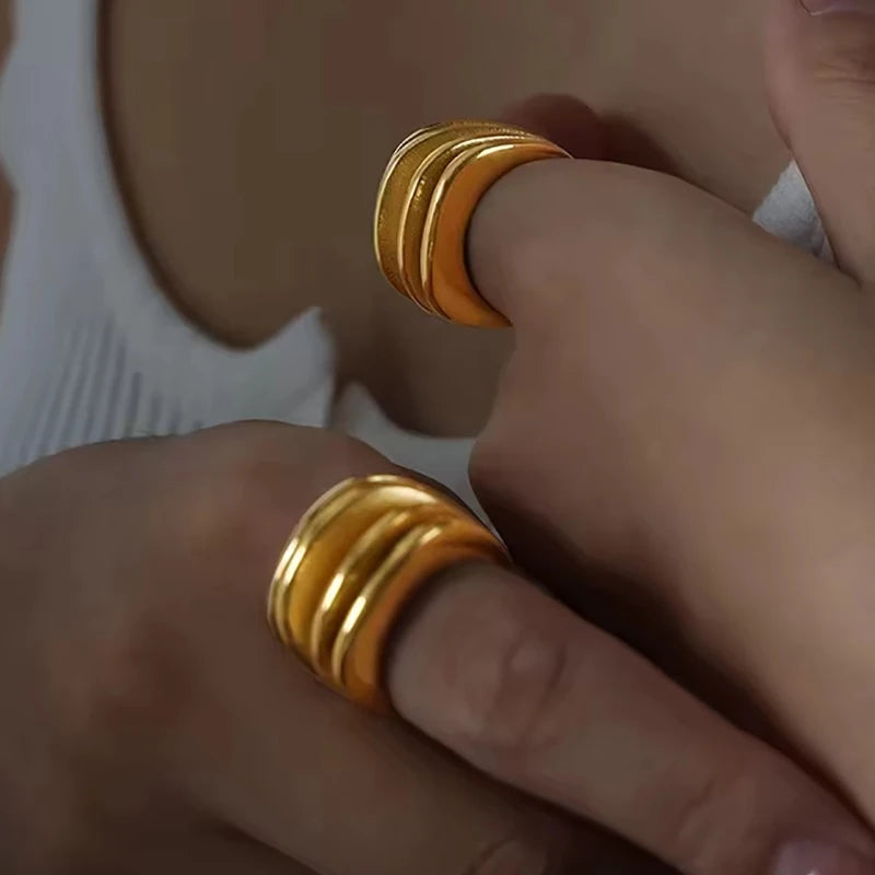 Ridge Bold Band – 18K Gold Plated Stainless Steel