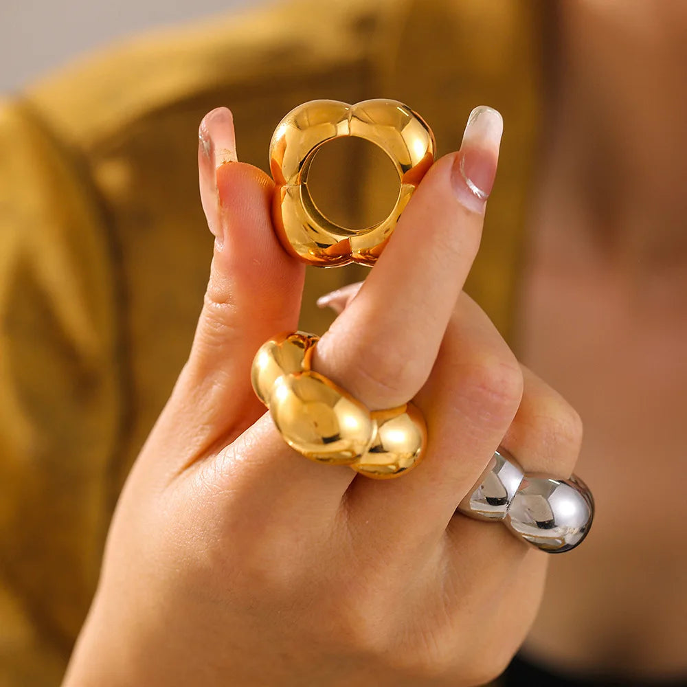 Cloud Bold Dome – 18K Gold Plated Stainless Steel